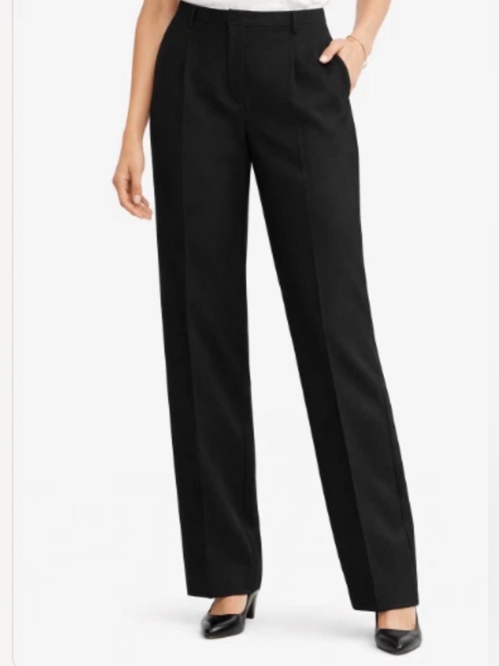 Brooks Brothers Caroline Fit Wool Trousers Women 8 Black Straight Leg Lined Pant